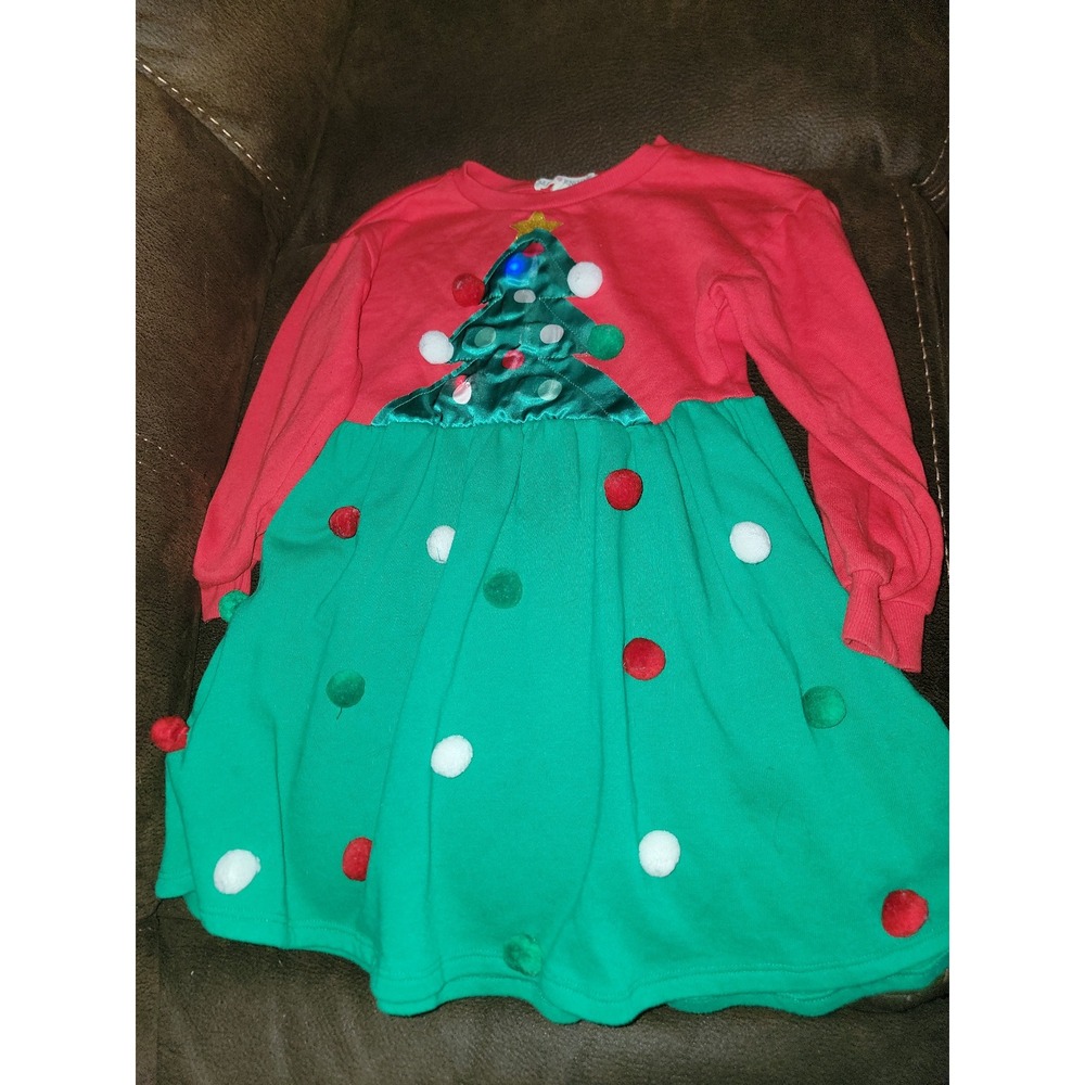 Mad engine light up holiday Christmas tree dress size xs 4 5